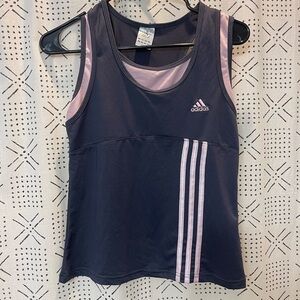 ❌SOLD❌2000s Adidas black/dark navy & pink tank top